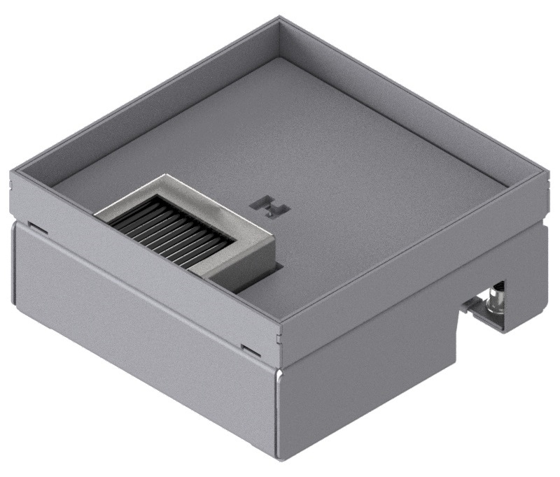 Produktbild UBD 167 162  -  Schwerlast-Unterflur-Bodendose UBD 160 small inkl. Deckel mit Kante, geschlossen, 16mm Vertiefung und 1 Bürsten.